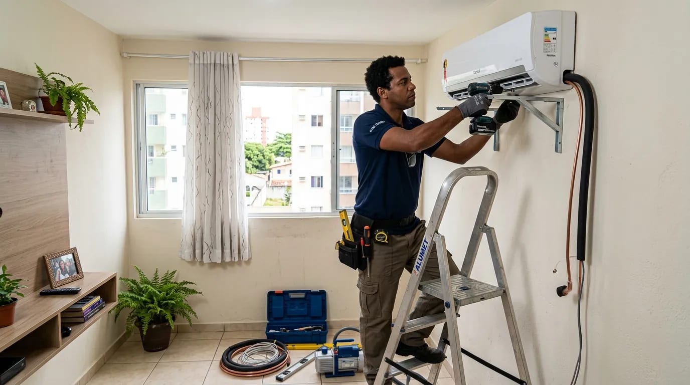 Instalação de ar-condicionado split em Jundiaí‑SP